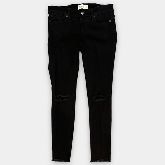 NEW Blanqi Black Wash Slit Knee Distressed Maternity Jeans Denim Size 2 - Picture 4 of 8